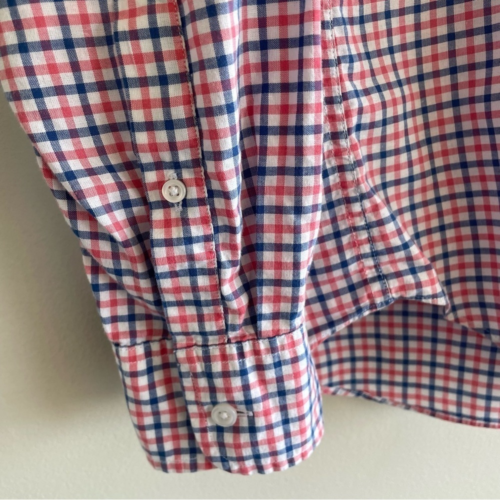 J. Crew Men's Checkered Slim Fit Summer Shirt Pink/Blue Size Medium - Picture 3 of 9